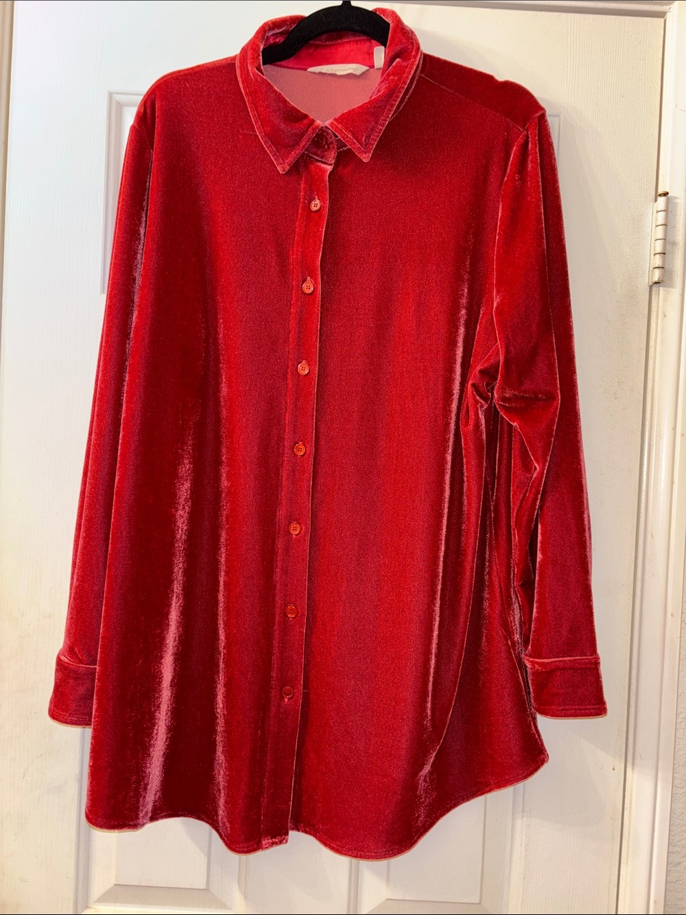 Sot Surrounding Rust Velvet Button-Up Shirt XL EUC